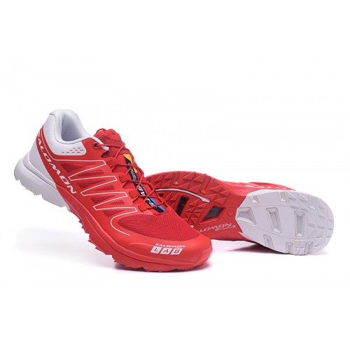 Men's Salomon Shoe S-LAB Sense Speed Trail Running Red White