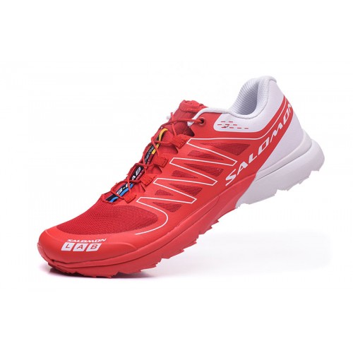 Men's Salomon Shoe S-LAB Sense Speed Trail Running Red White