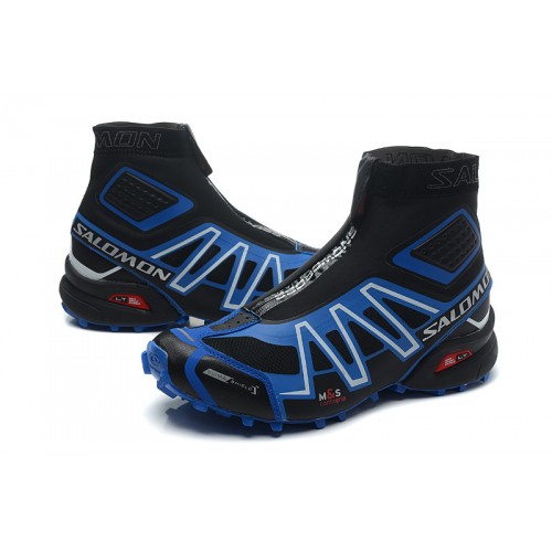Men's Salomon Shoe Snowcross CS Trail Running Black Blue