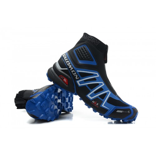 Men's Salomon Shoe Snowcross CS Trail Running Black Blue