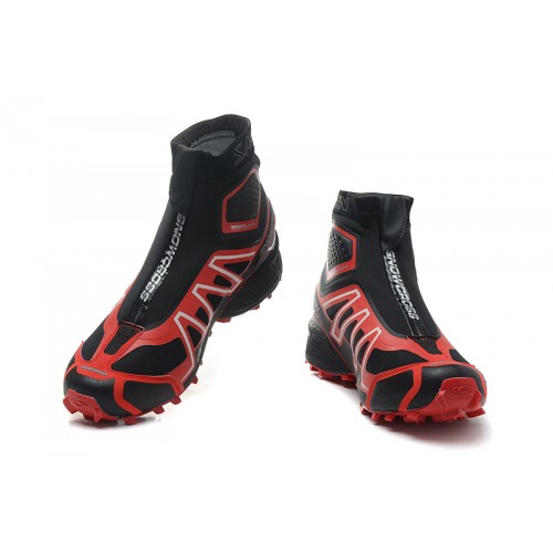 Men's Salomon Shoe Snowcross CS Trail Running Black Red