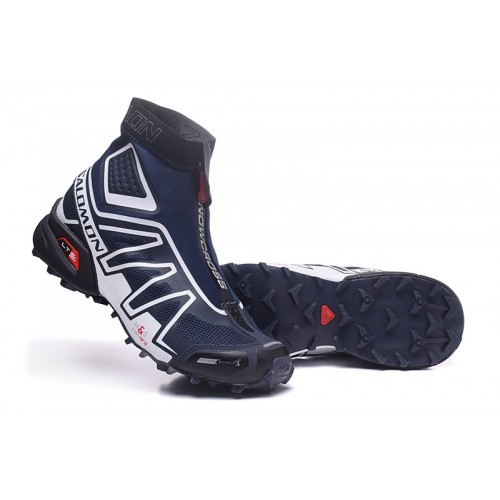 Men's Salomon Shoe Snowcross CS Trail Running Blue White