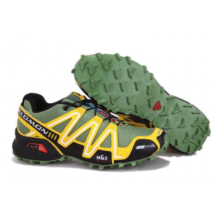 Men's Salomon Shoe Speedcross 3 CS Trail Running Army Green Yellow