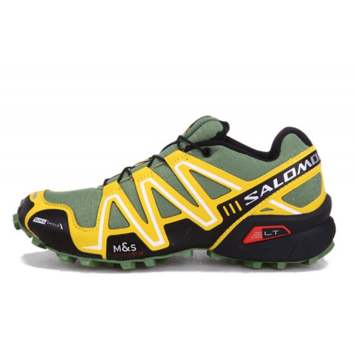 Men's Salomon Shoe Speedcross 3 CS Trail Running Army Green Yellow