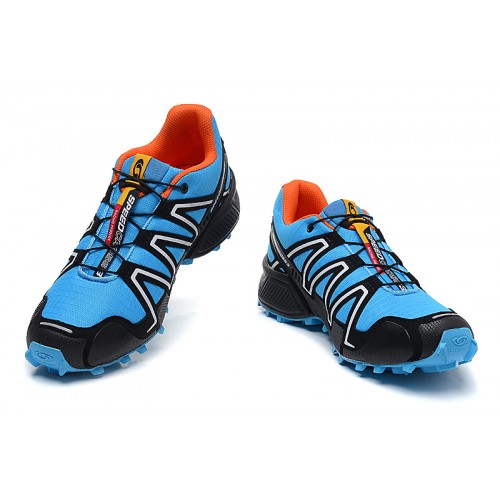 Men's Salomon Shoe Speedcross 3 CS Trail Running Blue Orange Silver