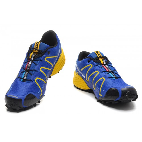 Men's Salomon Shoe Speedcross 3 CS Trail Running Blue Yellow