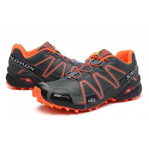 Men's Salomon Shoe Speedcross 3 CS Trail Running Deep Gray Orange