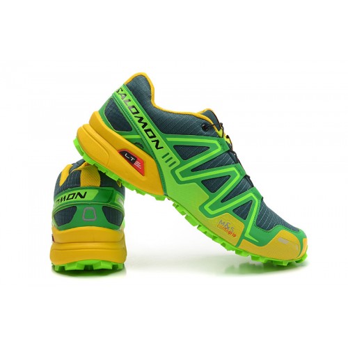 Men's Salomon Shoe Speedcross 3 CS Trail Running Green Yellow