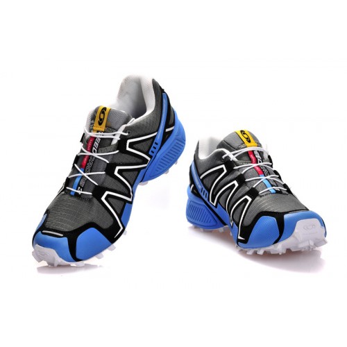 Men's Salomon Shoe Speedcross 3 CS Trail Running Grey White Blue