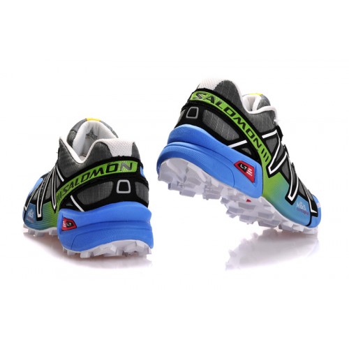 Men's Salomon Shoe Speedcross 3 CS Trail Running Grey White Blue