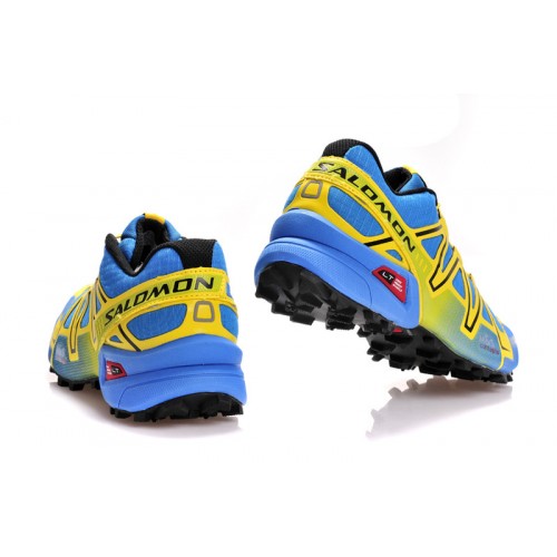 Men's Salomon Shoe Speedcross 3 CS Trail Running Light Blue Yellow