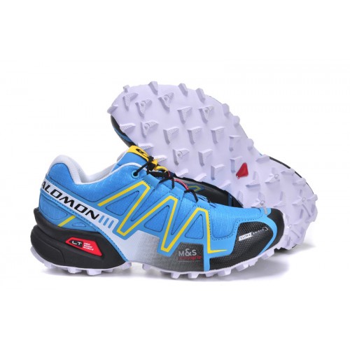 Women's Salomon Shoe Speedcross 3 CS Trail Running Blue Yellow Black