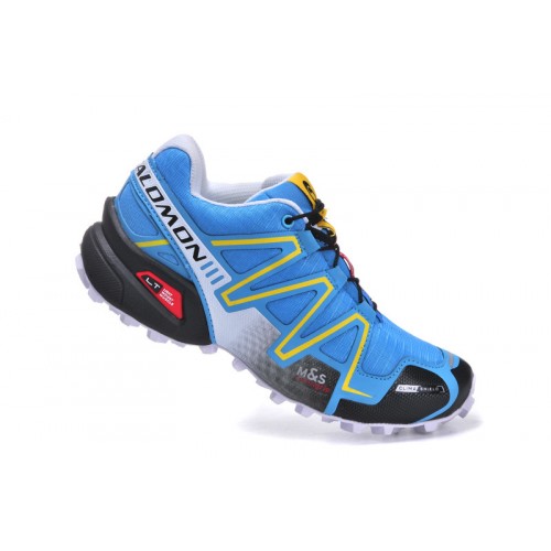 Women's Salomon Shoe Speedcross 3 CS Trail Running Blue Yellow Black