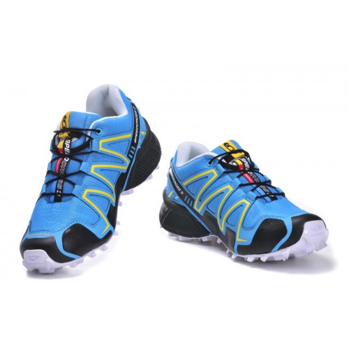 Women's Salomon Shoe Speedcross 3 CS Trail Running Blue Yellow Black