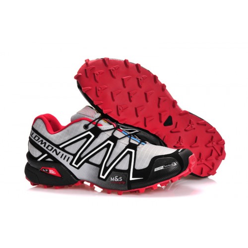 Women's Salomon Shoe Speedcross 3 CS Trail Running Grey Black Red