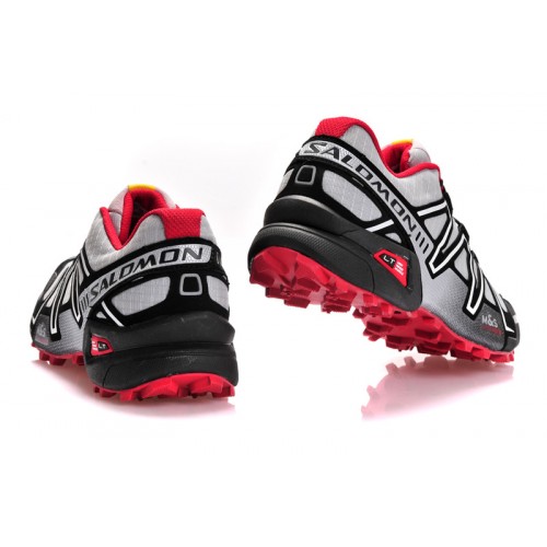 Women's Salomon Shoe Speedcross 3 CS Trail Running Grey Black Red