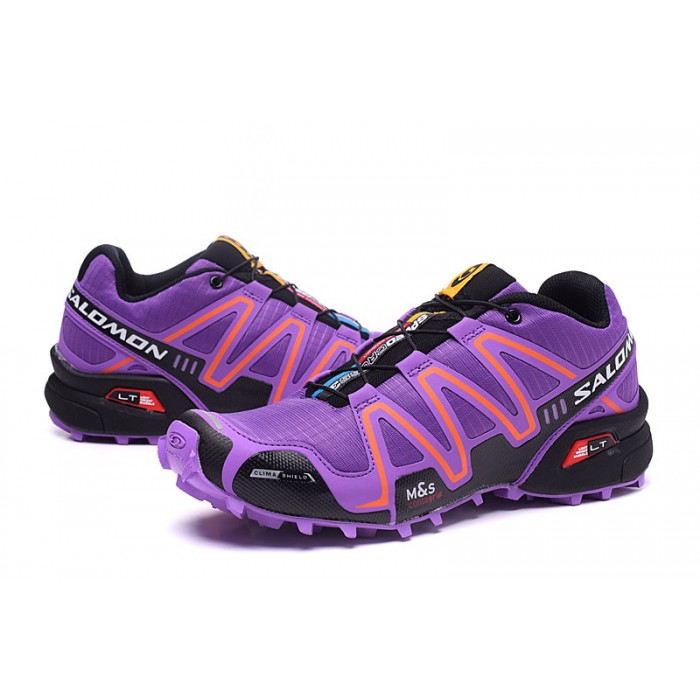 Women's Salomon Shoe Speedcross 3 CS Trail Running Purple Orange-Lowest Price Salomon Shoe Speedcross 3