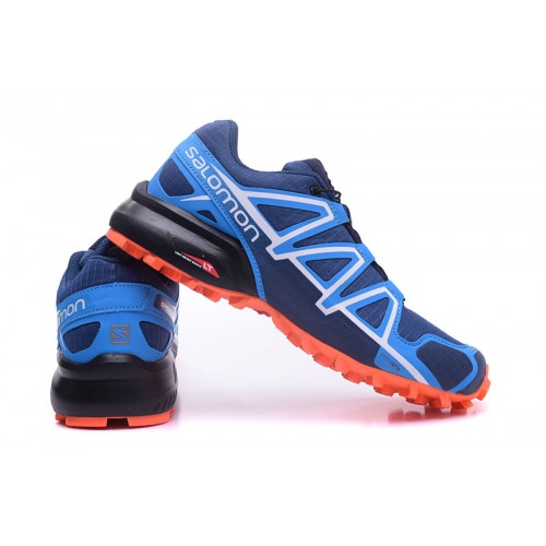Men's Salomon Shoe Speedcross 4 Trail Running Blue Orange