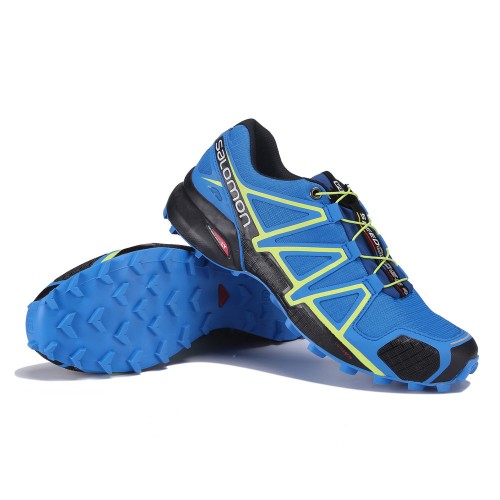 Men's Salomon Shoe Speedcross 4 Trail Running Blue Yellow