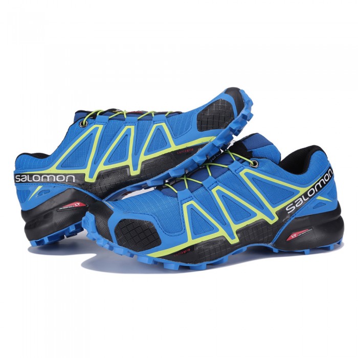 Men's Salomon Shoe Speedcross 4 Trail Running Blue Yellow-Salomon Speedcross 4 3