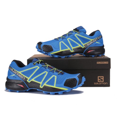 Men's Salomon Shoe Speedcross 4 Trail Running Blue Yellow