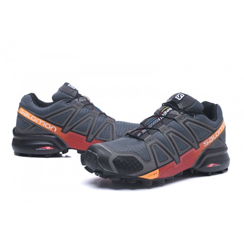 Men's Salomon Shoe Speedcross 4 Trail Running Deep Gray Red