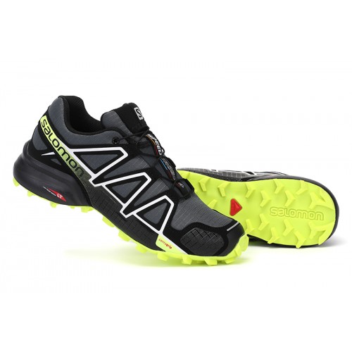 Salomon Speedcross 4 Trail Running Shoes In Fluorescent Green Black For Men