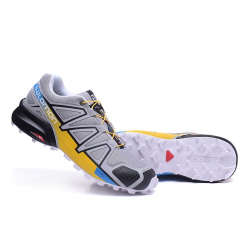 Men's Salomon Shoe Speedcross 4 Trail Running Gray Yellow