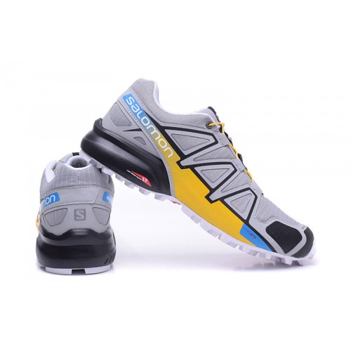 Men's Salomon Shoe Speedcross 4 Trail Running Gray Yellow