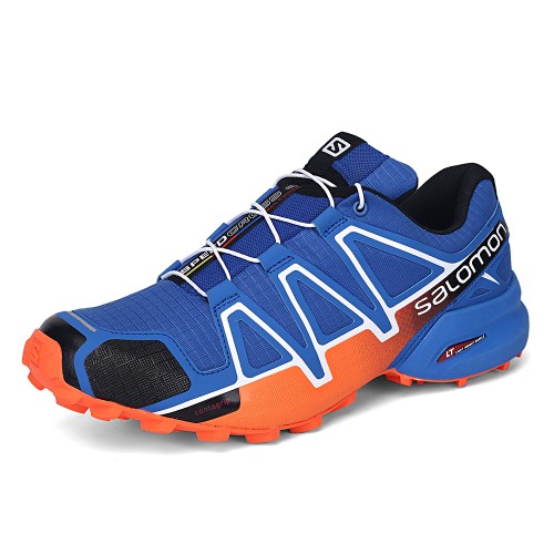 Men's Salomon Shoe Speedcross 4 Trail Running Orange Blue