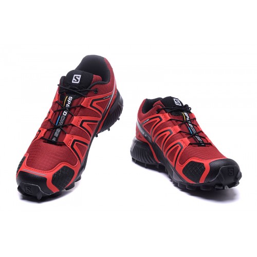 Men's Salomon Shoe Speedcross 4 Trail Running Red Black