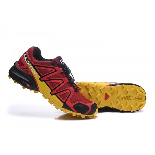 Salomon Speedcross 4 Trail Running Shoes In Red Yellow For Men