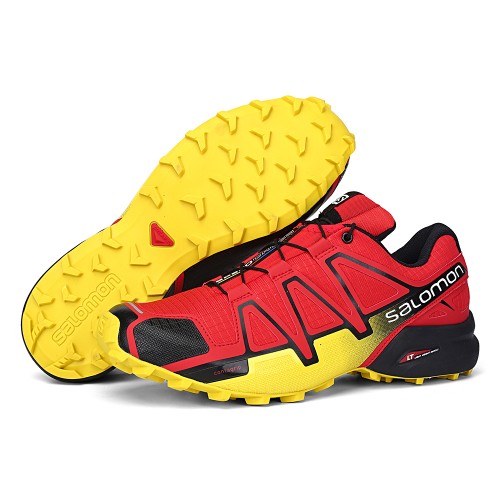 Men's Salomon Shoe Speedcross 4 Trail Running Red Yellow