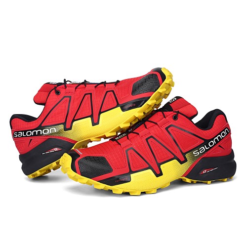 Men's Salomon Shoe Speedcross 4 Trail Running Red Yellow