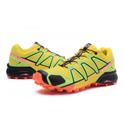 Men's Salomon Shoe Speedcross 4 Trail Running Yellow Orange
