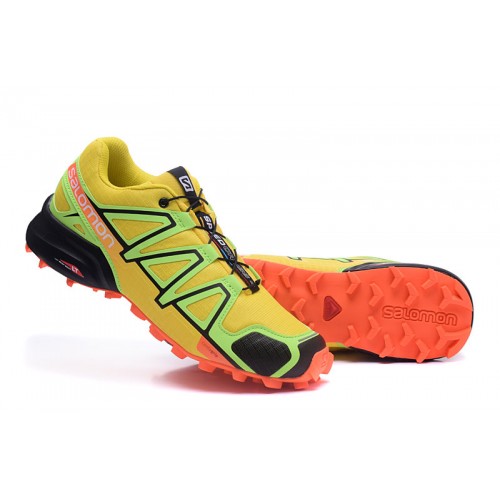 Men's Salomon Shoe Speedcross 4 Trail Running Yellow Orange