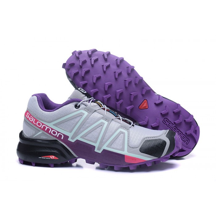 Women's Salomon Shoe Speedcross 4 Trail Running Grey Purple