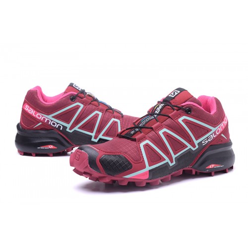 Women's Salomon Shoe Speedcross 4 Trail Running Wine Black