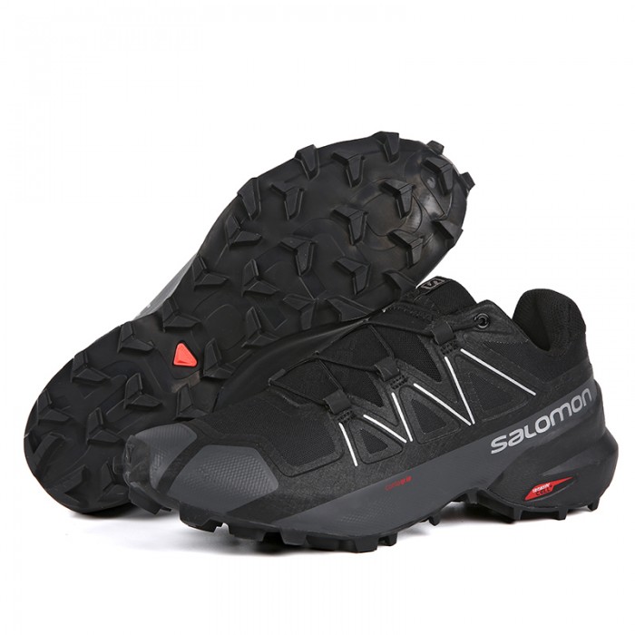 Men's Salomon Shoe Speedcross 5 GTX Trail Running Black Deep Gray