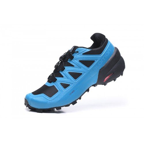 Men's Salomon Shoe Speedcross 5 GTX Trail Running Black Blue