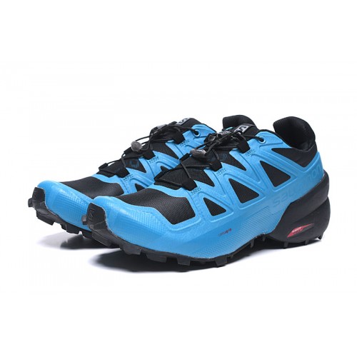 Men's Salomon Shoe Speedcross 5 GTX Trail Running Black Blue