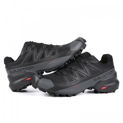 Men's Salomon Shoe Speedcross 5 GTX Trail Running Black Deep Gray
