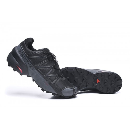 Men's Salomon Shoe Speedcross 5 GTX Trail Running Black Grey