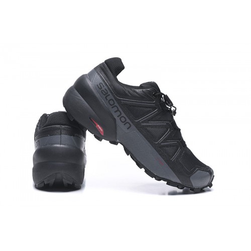 Men's Salomon Shoe Speedcross 5 GTX Trail Running Black Grey