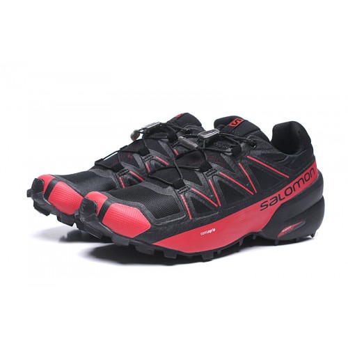 Men's Salomon Shoe Speedcross 5 GTX Trail Running Black Red
