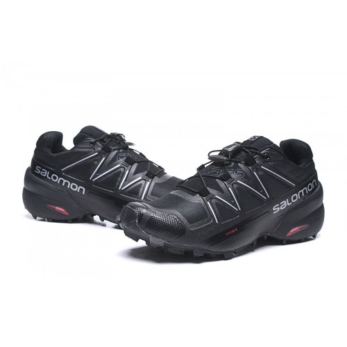Men's Salomon Shoe Speedcross 5 GTX Trail Running Black Silver