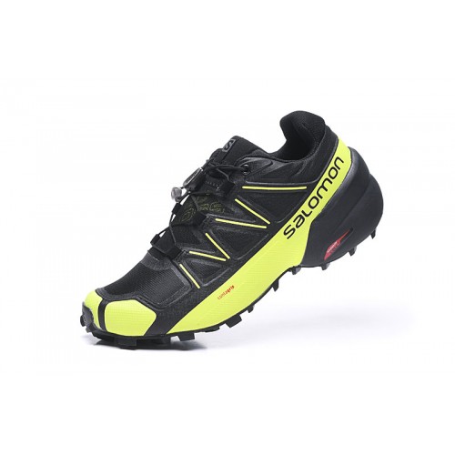 Men's Salomon Shoe Speedcross 5 GTX Trail Running Black Yellow