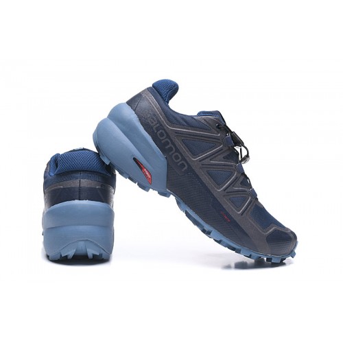 Men's Salomon Shoe Speedcross 5 GTX Trail Running Deep Blue Gray