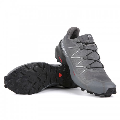 Men's Salomon Shoe Speedcross 5 GTX Trail Running Full Gray