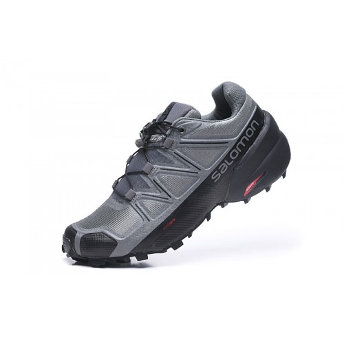Men's Salomon Shoe Speedcross 5 GTX Trail Running Gray Black
